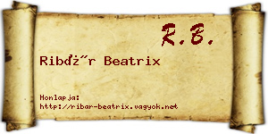 Ribár Beatrix névjegykártya